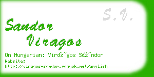 sandor viragos business card